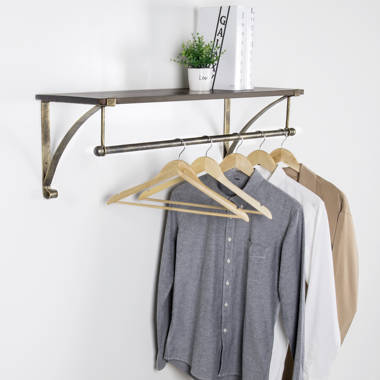 White clothes discount rack with shelves